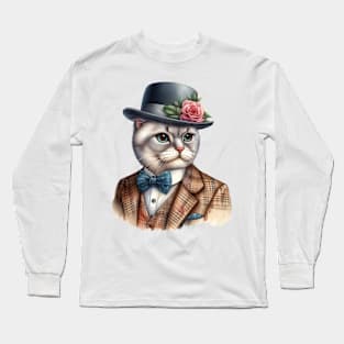 A Whiskered Dandy Long Sleeve T-Shirt